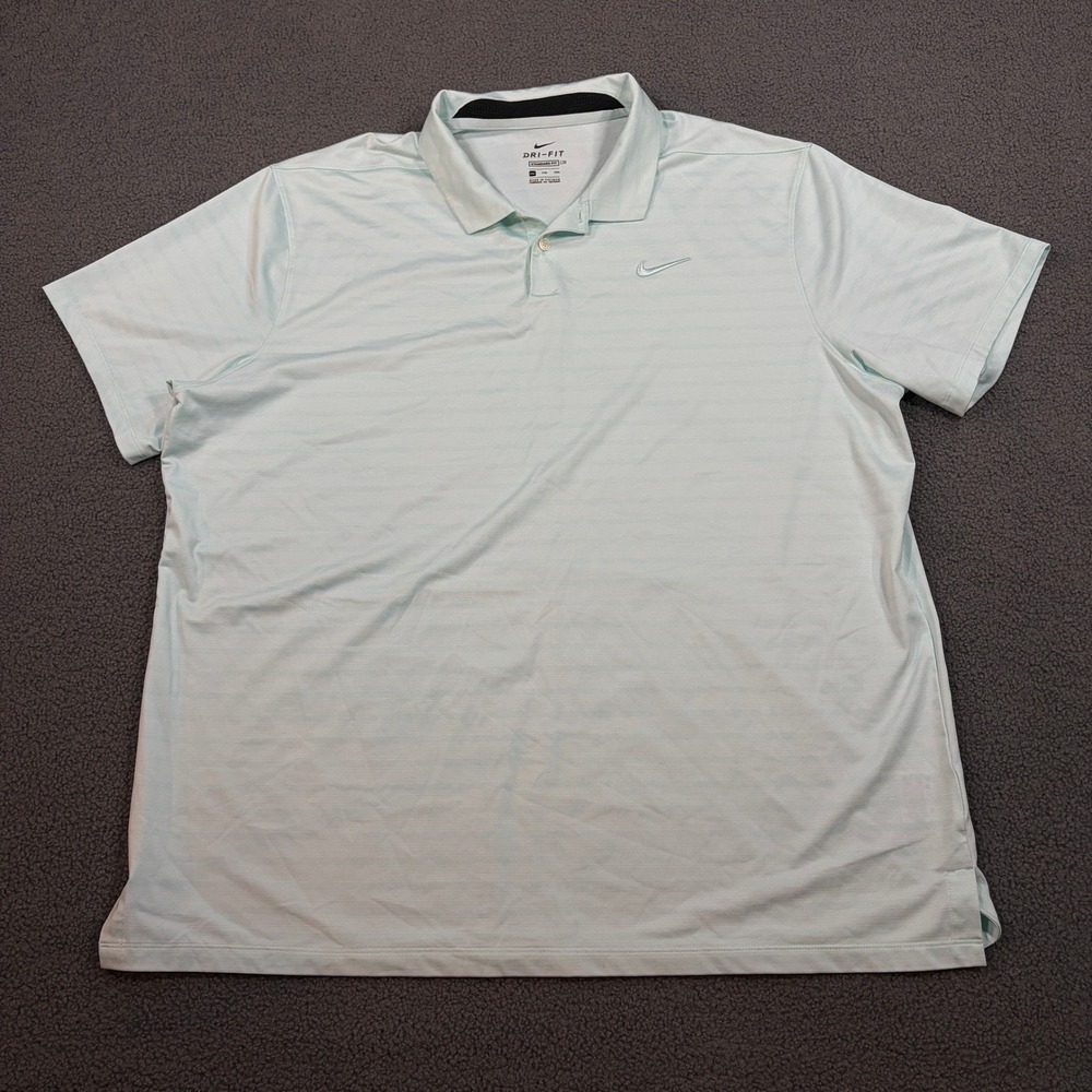 Nike Polo Shirt Mens XXL Light Blue Dri-Fit Standard Fit CZ4916-336 Short Sleeve